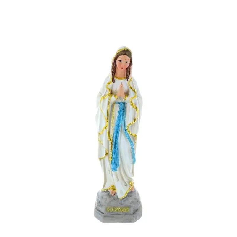 Statue Vierge Marie en résine colorée style antique 20 cm