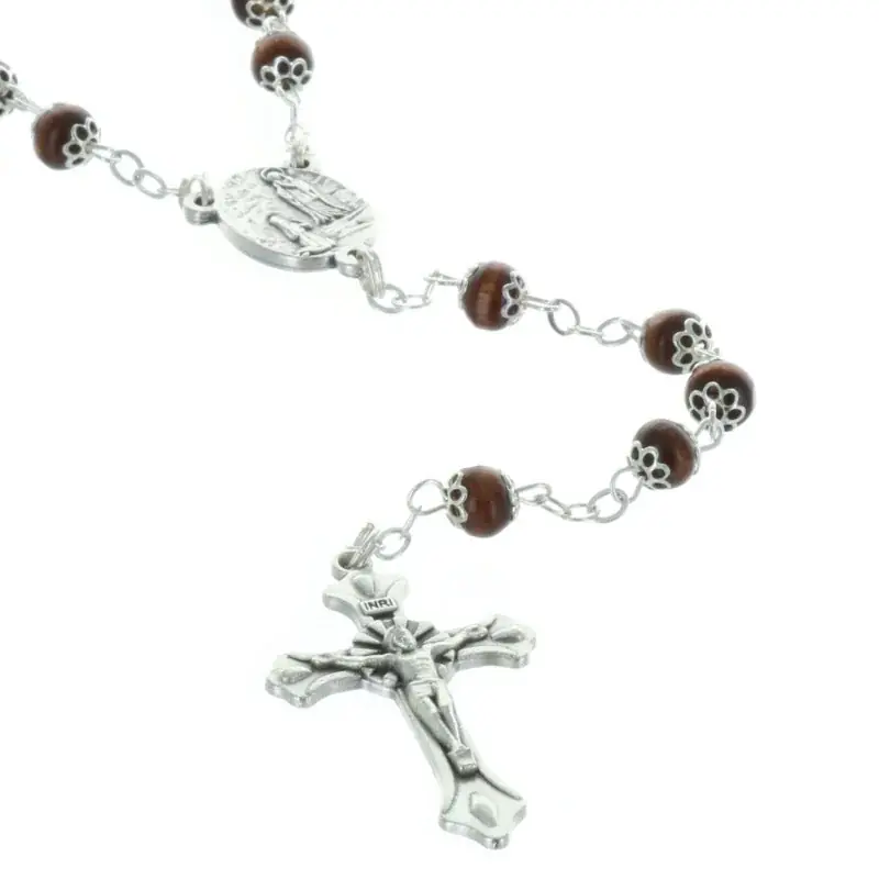 Chapelet de Lourdes en bois, et coeur Apparition de Lourdes