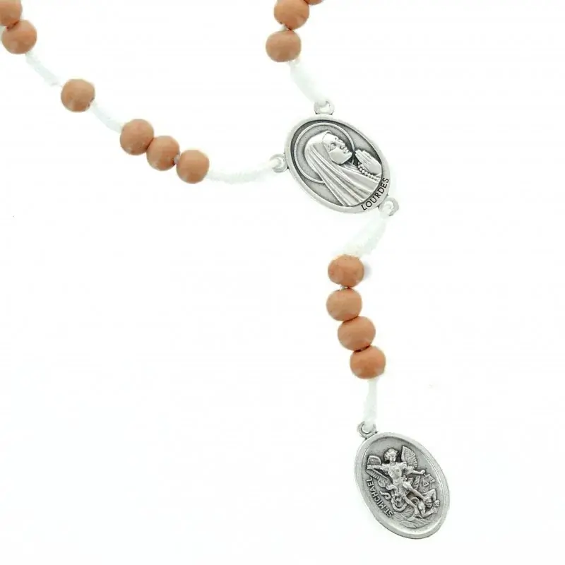 Chapelet de Saint Michel en corde et grains en bois