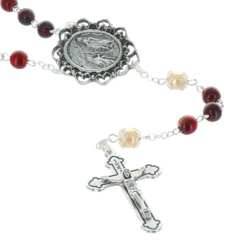 Chapelet eau de Lourdes et coeur Apparition de Lourdes