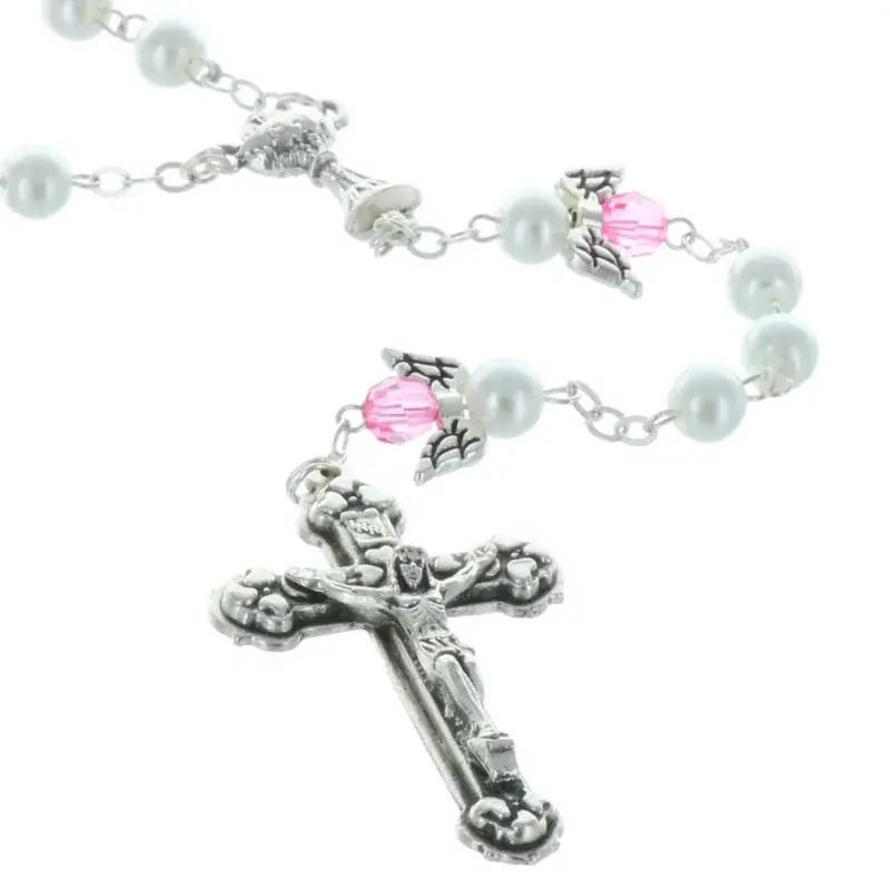 Chapelet de communion avec des ailes d'ange et un calice centrale