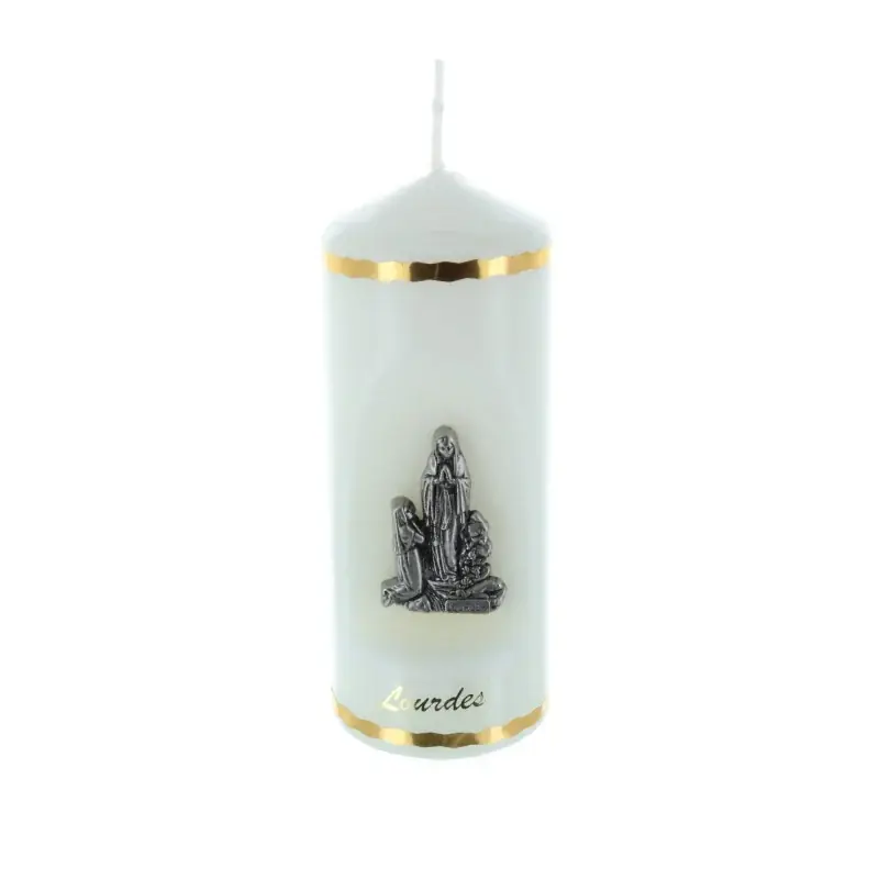 Bougie religieuse sujets Apparition de Lourdes 11 cm