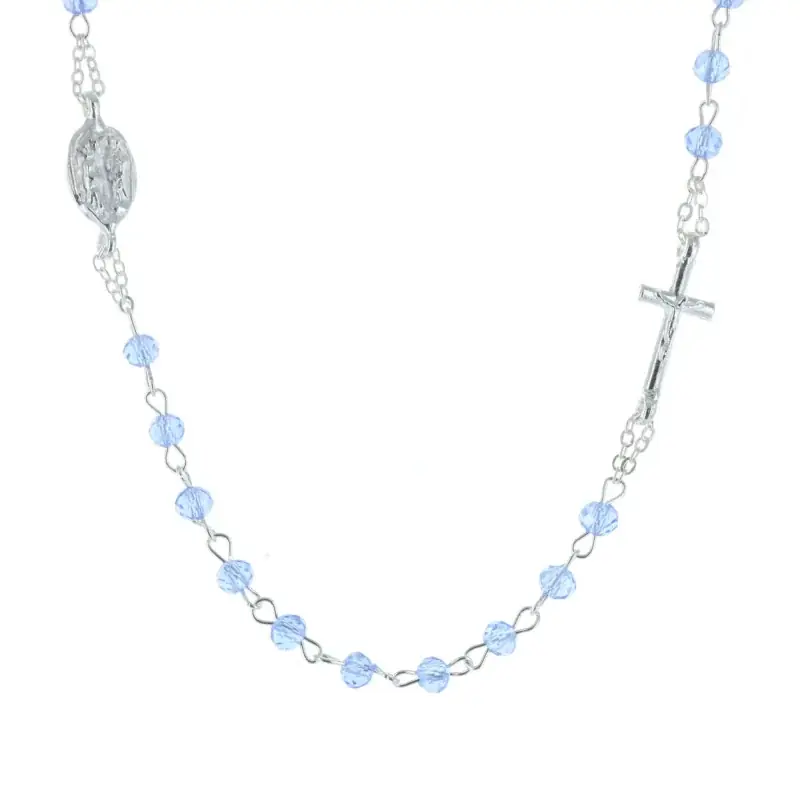 Collier chapelet et croix couchée