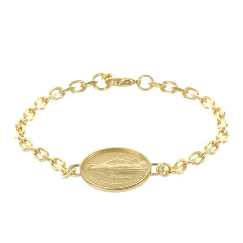Bracelet Plaqué Or et médaille Vierge Miraculeuse