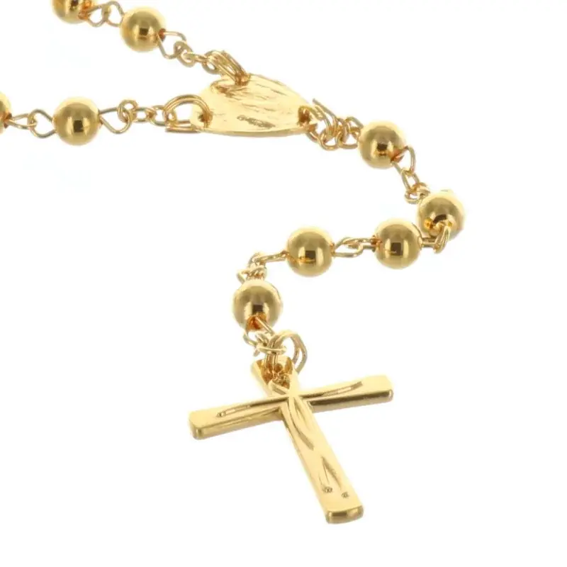 Chapelet de Lourdes doré à l'or fin , coeur Apparition de Lourdes