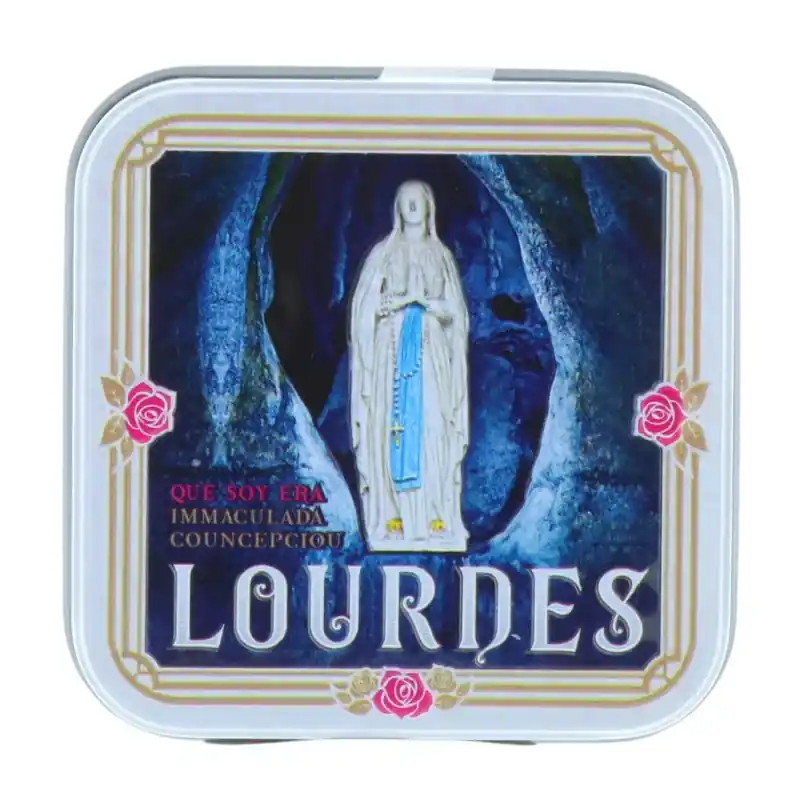 Coffret gourmand, boîte Immaculée Conception et caramels à la Myrtille 45g