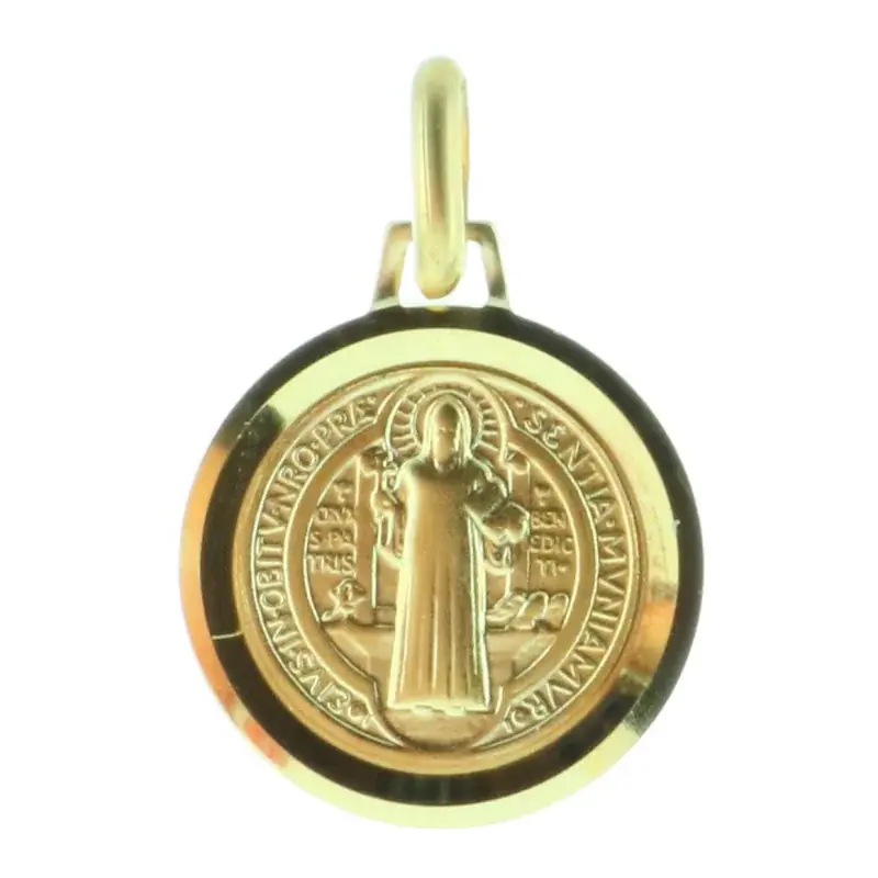 Médaille Saint Benoit Plaqué Or 12mm