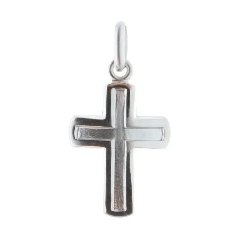Pendentif croix incurvé en Argent