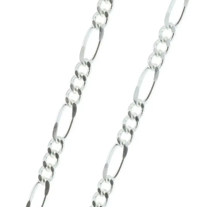 Chaîne en métal argenté et maille alternée 50cm