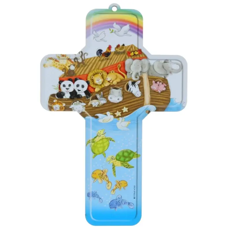 Croix pour enfant Arche de Noé 18 cm