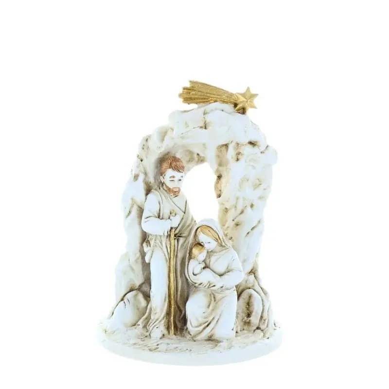 Statue de la Sainte Famille en résine 15cm