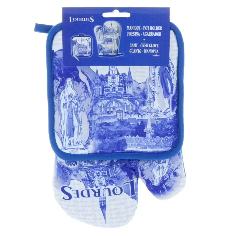 Set gant de cuisine et manique de Lourdes