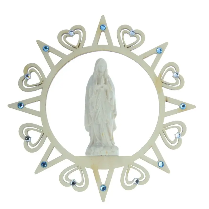 Etoile de Noël en bois avec la Vierge