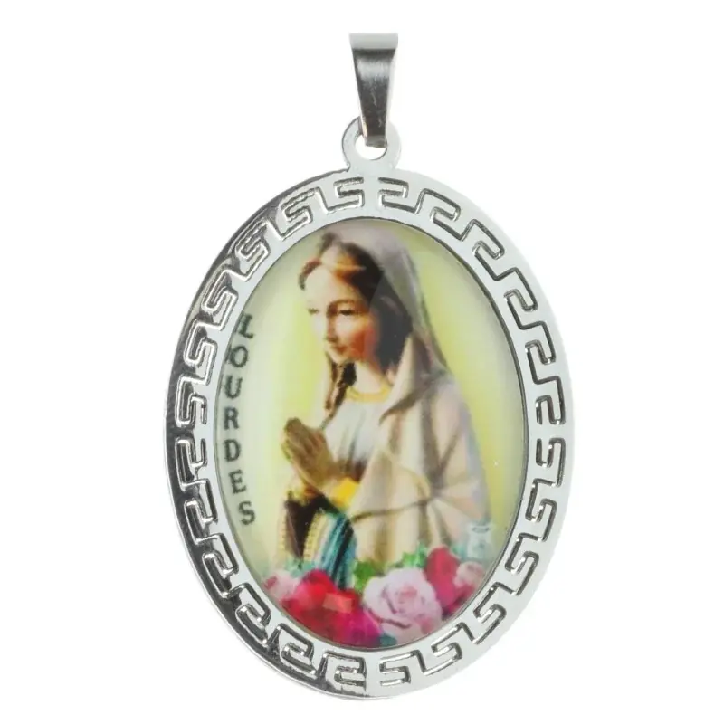 Médaille de la Vierge Marie de Lourdes en acier