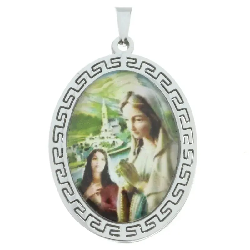 Médaille de l'Apparition de Lourdes en couleur