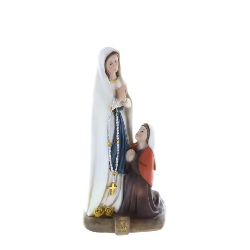 Statue de l'Apparition de Lourdes en résine patinée 20cm