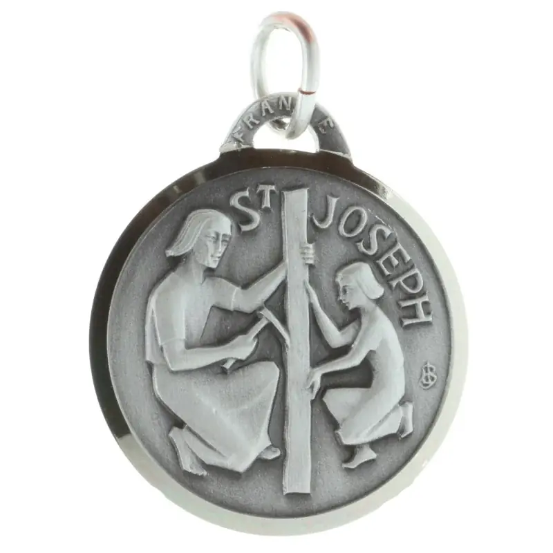 Médaille de Saint Joseph argentée 20mm