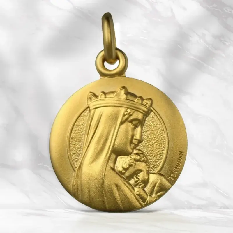 Médaille de la Vierge couronnée en Plaqué Or