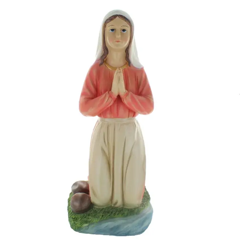 Statue de Sainte Bernadette 60cm avec ses sabots en résine colorée