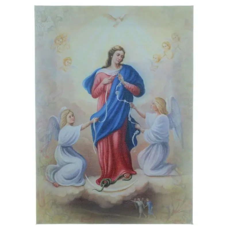 Cadre de Marie qui Défait les Noeuds sur toile imprimée 13 x 18cm