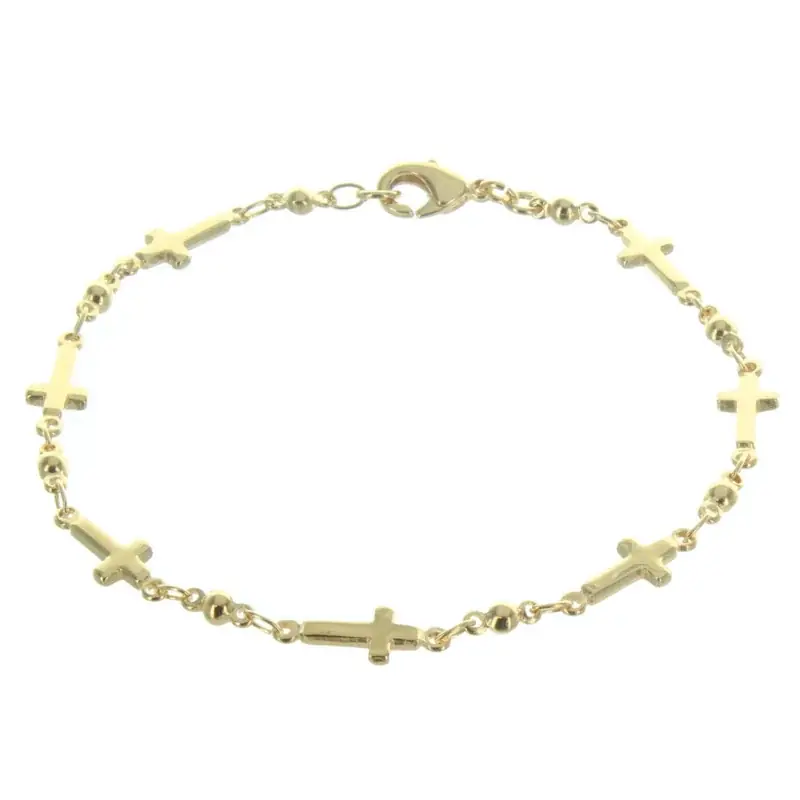 Bracelet avec croix en Plaqué Or