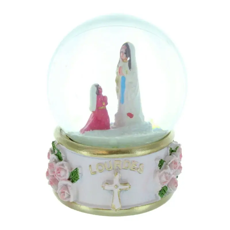 Boule à neige avec l'Apparition de Lourdes diamètre 7cm