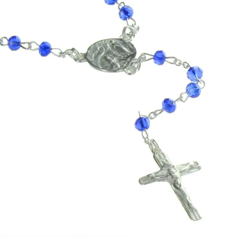 Chapelet de Lourdes en Argent avec des grains en Cristal 3mm