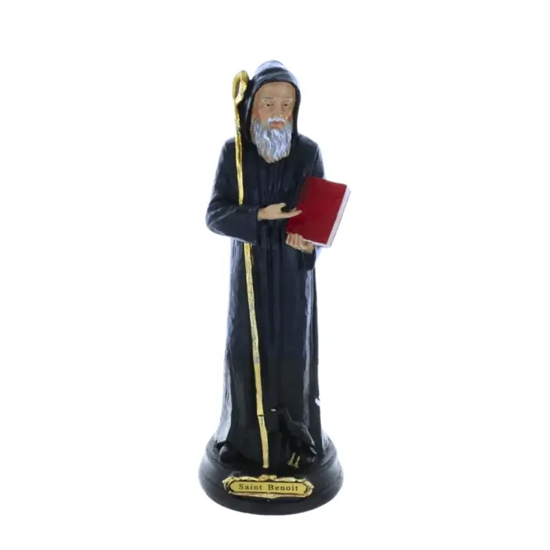 Statue de Saint Benoît en résine 30cm