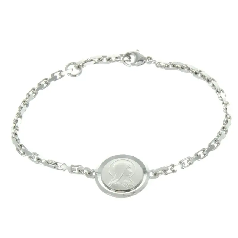 Bracelet de Lourdes en Argent avec une médaille double face