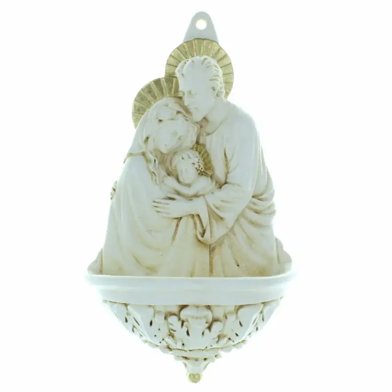 Bénitier de la Sainte Famille en résine 20cm
