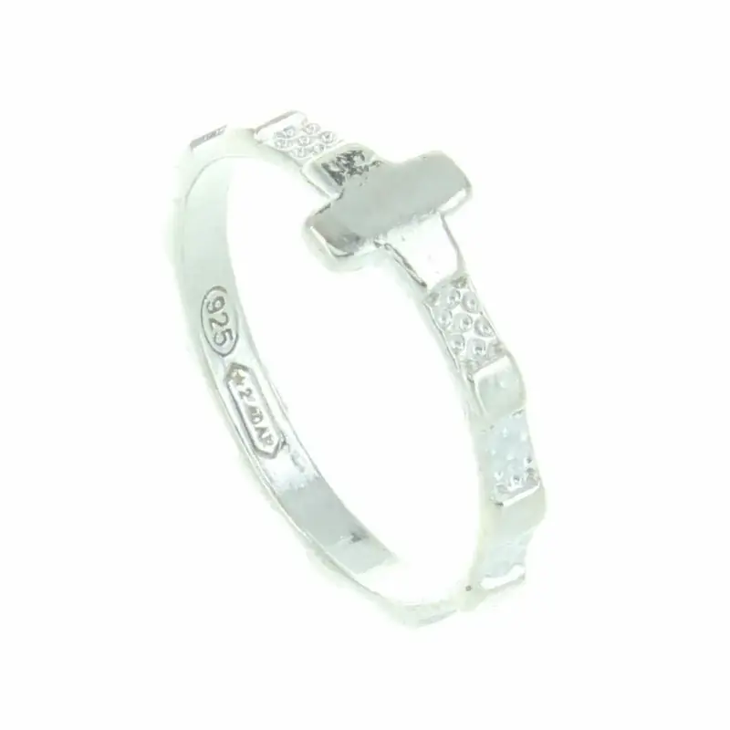 Bague dizainier en Argent avec une croix