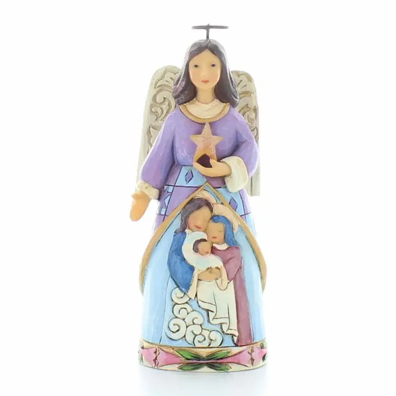 Statue d'Ange gardien en résine avec une étoile - Résine - 18,5cm