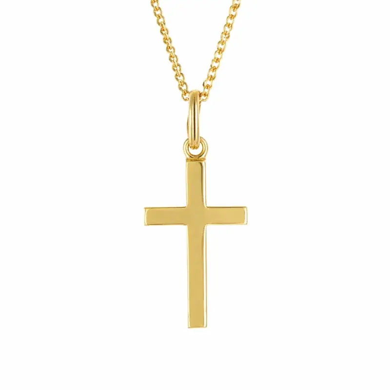 Chaîne en plaqué or avec une croix bâton