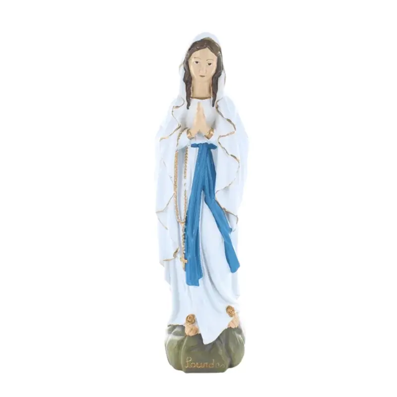 Statue Notre Dame de Lourdes en résine décorée 30 cm