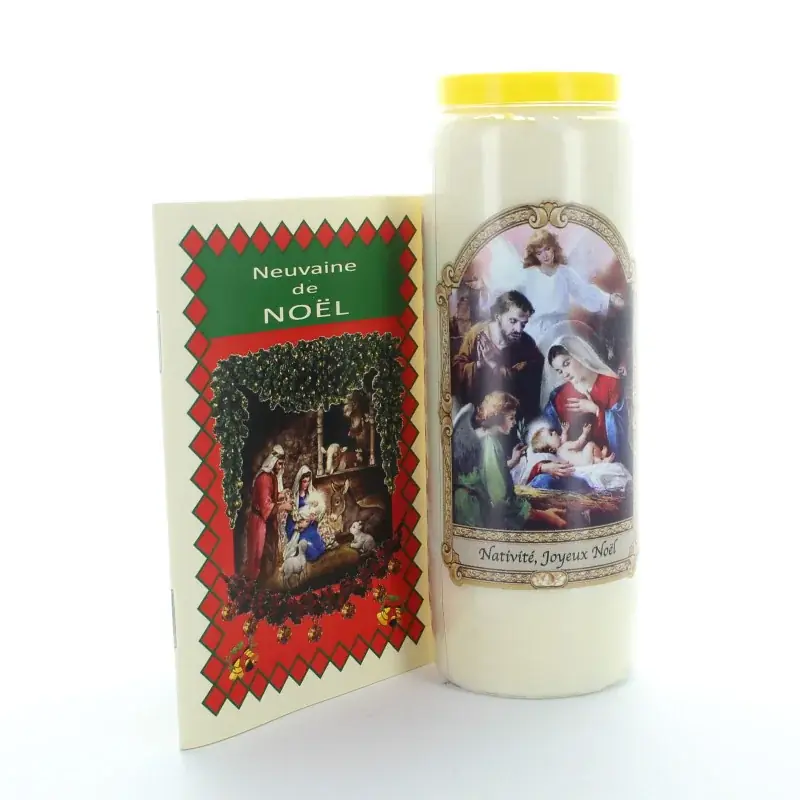 Set Bougie et livret neuvaine Nativité, Joyeux Noël