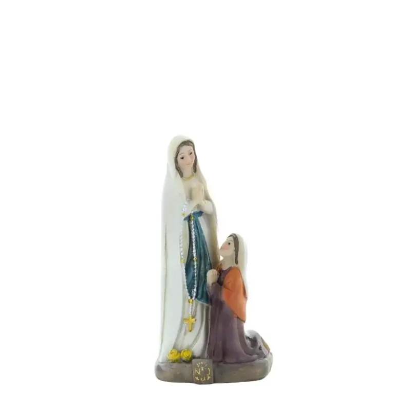 Statue Apparition Notre Dame de Lourdes 8 cm résine décorée