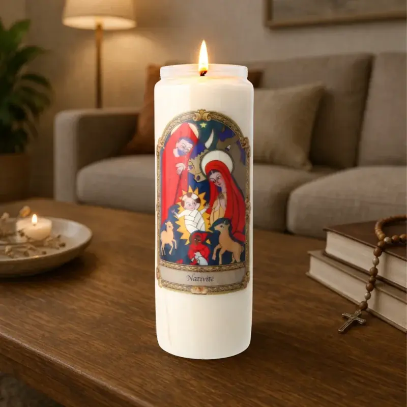 Bougie neuvaine Nativité, Joyeux Noël