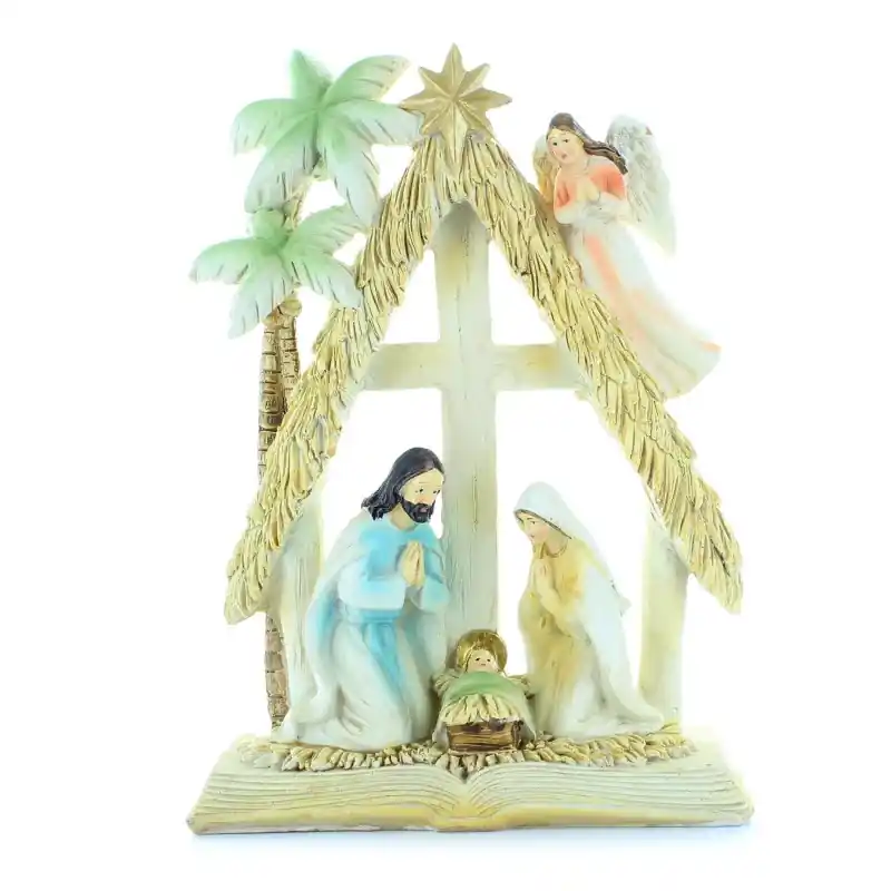 Crèche de la Sainte Famille en résine 22cm