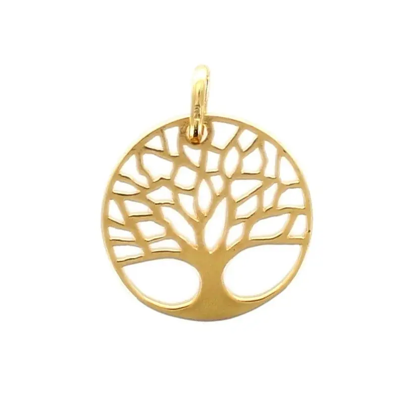 Pendentif arbre de vie en plaqué or 18 mm