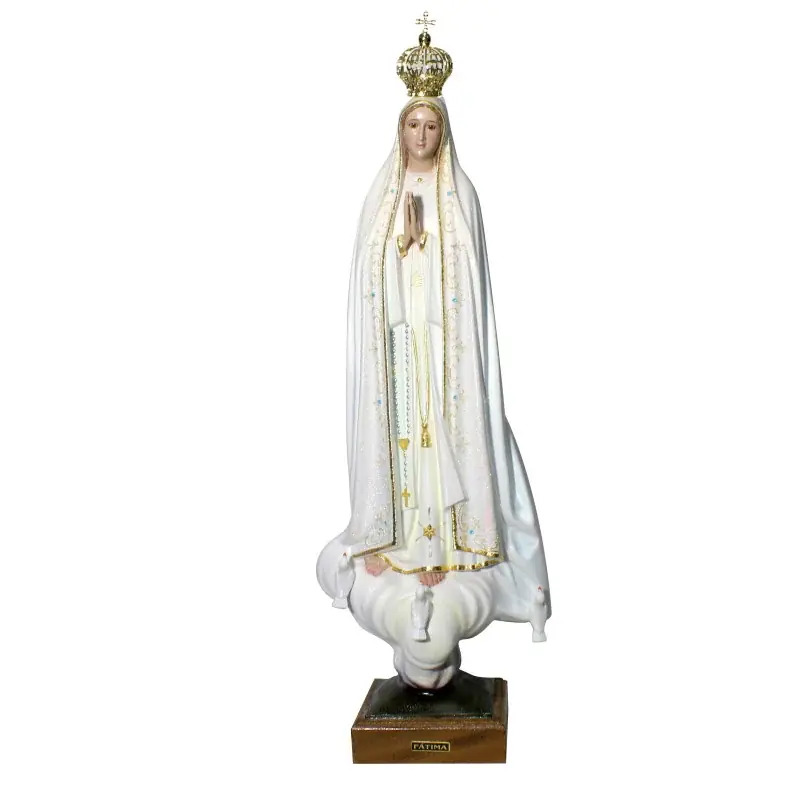 Statue Fatima en résine avec des brillants 70 cm