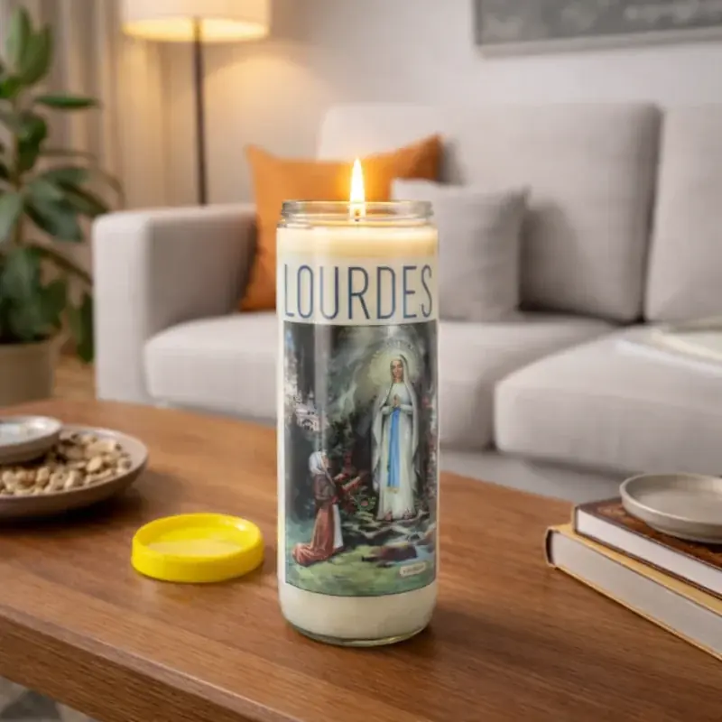 Bougie neuvaine Apparition et Saints