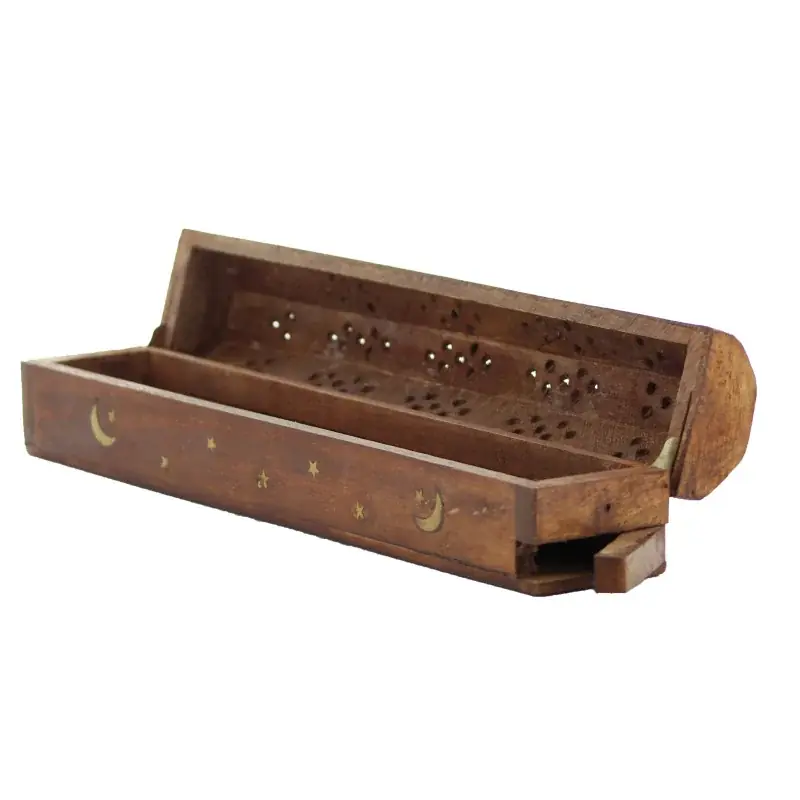 Boite en bois pour encens cône ou bâtonnets 30cm