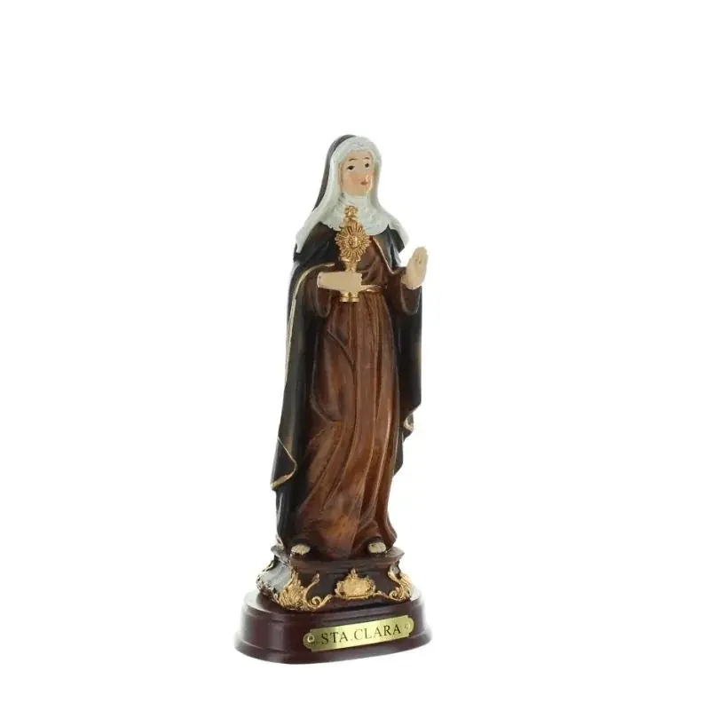 Statue de Sainte Claire en résine 17 cm