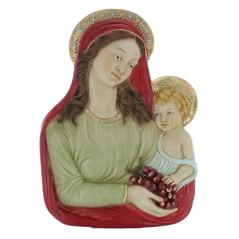 Cadre Bas Relief Vierge à l'Enfant en résine 41cm