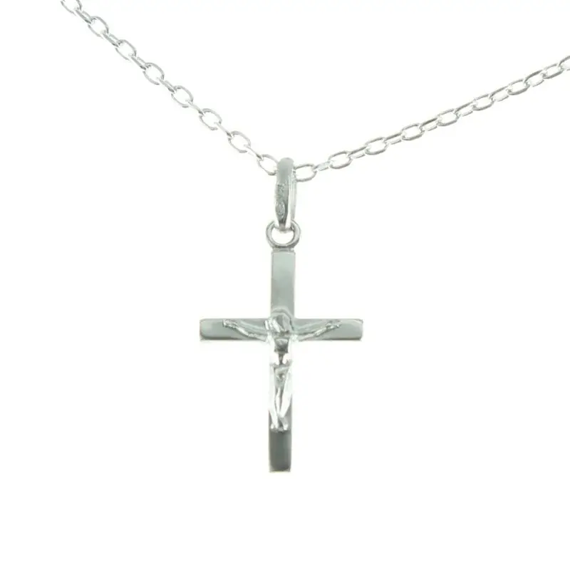 Parure Argent, Chaine et Croix du Christ 20mm