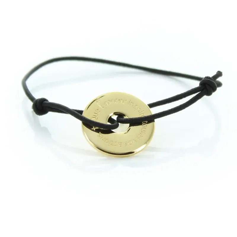 Bracelet anneau en laiton doré "Que l'amour inspire toutes vos actions"
