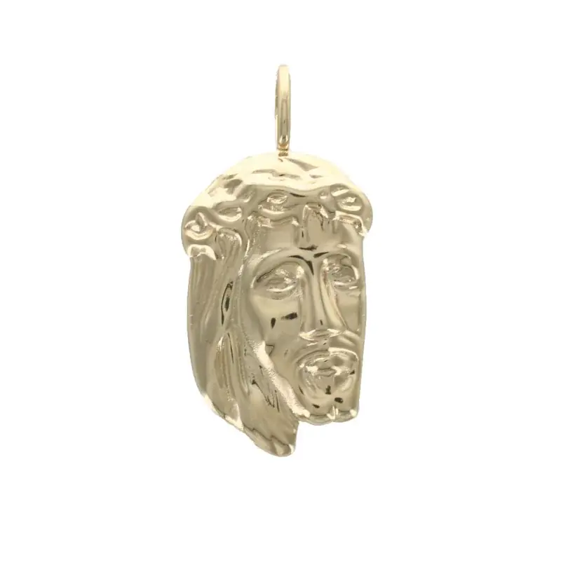 Médaille visage du Christ en plaqué or 31mm