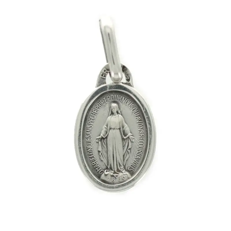 Médaille Miraculeuse ovale en argent 10mm