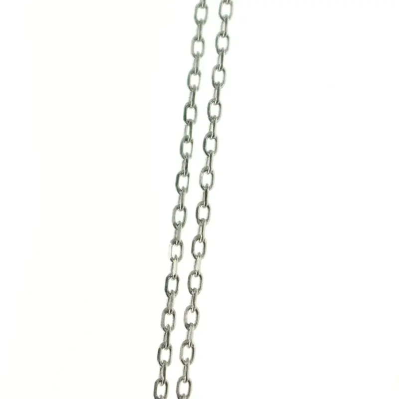 Chaine maille fine en Argent rhodié type forçat 50 cm
