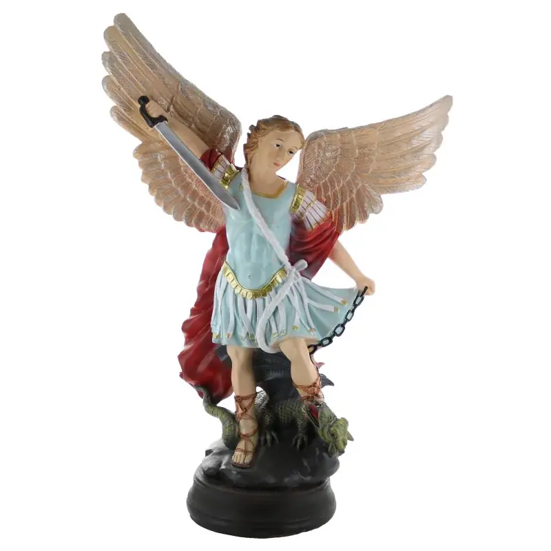 Statue de Saint Michel 60cm peinte à la main